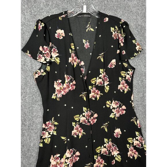 Zara Black Floral Maxi Dress - Picture 12 of 14